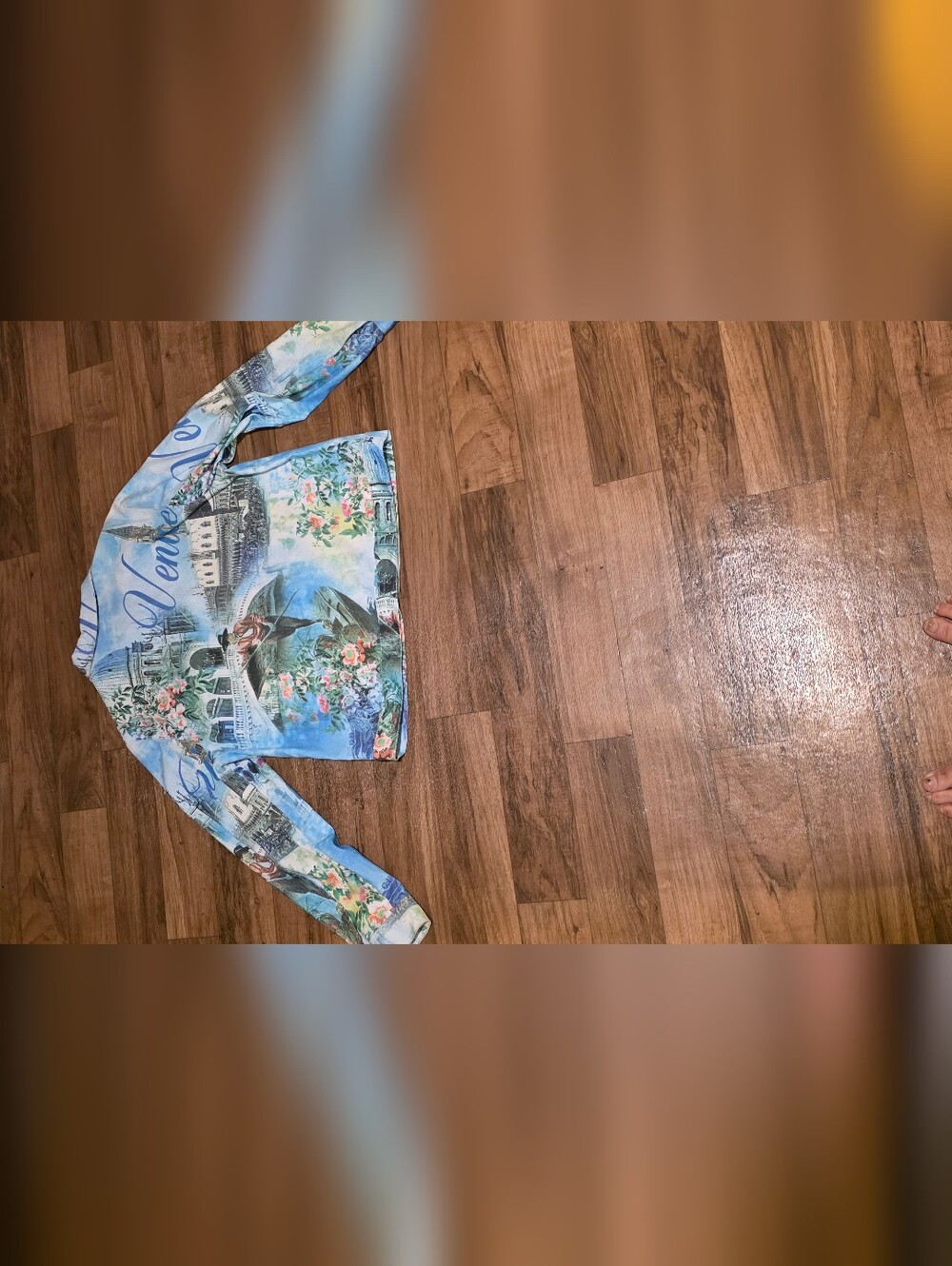Venice Print Floral Denim Jacket - Blue - Picture 4 of 5